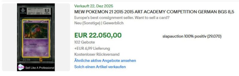 Pokémon-Karten-Top-Verkäufe-Höchstpreise-Dezember-2025-Mew-Art-Academy-Promo-BGS-8.5