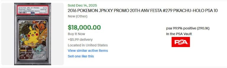 Pokémon-Karten-Top-Verkäufe-Höchstpreise-Dezember-2025-Pikachu-XY-P-279-Battle-Festa-Promo-PSA-10