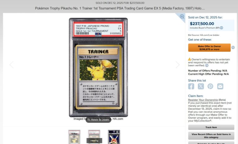 Pokémon-Karten-Top-Verkäufe-Höchstpreise-Dezember-2025-Trophy-Pikachu-No.1-Trainer-1st-Tournament-PSA-5