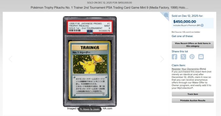 Pokémon-Karten-Top-Verkäufe-Höchstpreise-Dezember-2025-Trophy-Pikachu-No.1-Trainer-2nd-Tournament-PSA-9
