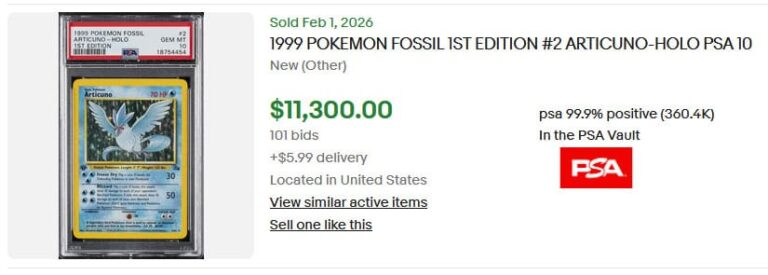 Pokémon-Karten-Top-Verkäufe-Höchstpreise-Februar-2026-Articuno-Arktos-2-62-Fossil-PSA-10-Englisch
