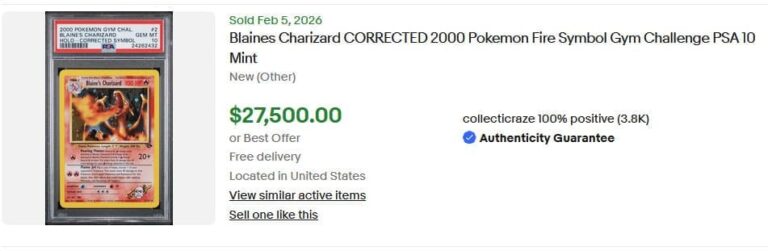 Pokémon-Karten-Top-Verkäufe-Höchstpreise-Februar-2026-Blaines-Charizard-Corrected-2-Gym-Challenge-PSA-10-Englisch