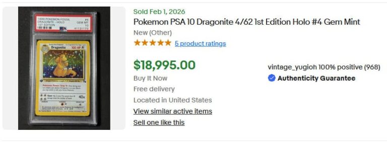 Pokémon-Karten-Top-Verkäufe-Höchstpreise-Februar-2026-Dragonite-Dragoran-4-62-Fossil-1st-Edition-Englisch-PSA-10