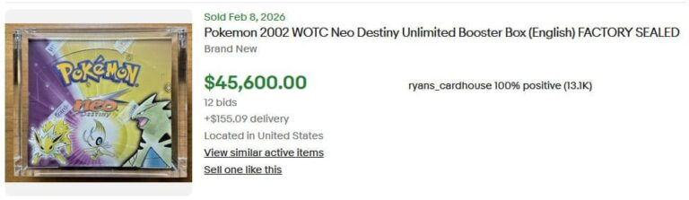 Pokémon-Karten-Top-Verkäufe-Höchstpreise-Februar-2026-Neo-Destiny-Booster-Box-Display-Englisch