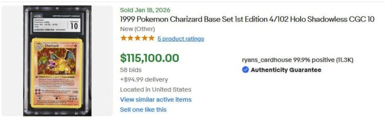 Pokémon-Karten-Top-Verkäufe-Höchstpreise-Januar-2026-Charizard-4-Base-Set-1st-Edition-CGC-10-Englisch