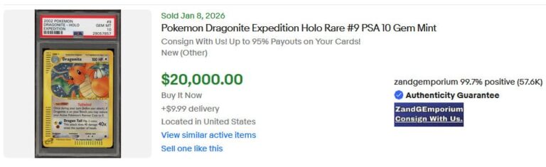 Pokémon-Karten-Top-Verkäufe-Höchstpreise-Januar-2026-Dragonite-Dragoran-9-165-Expedition-PSA-10-Englisch