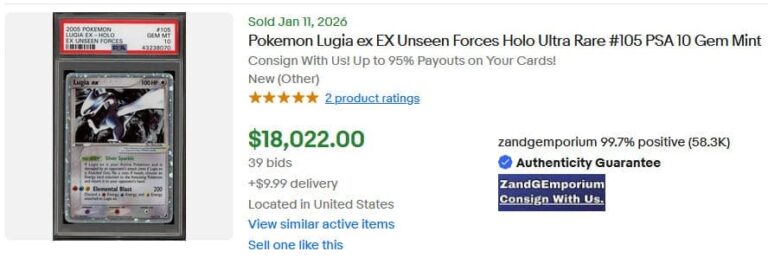 Pokémon-Karten-Top-Verkäufe-Höchstpreise-Januar-2026-Lugia-ex-105-Unseen-Forces-PSA-10-Englisch