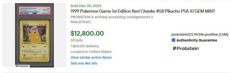 Pokémon-Karten-Top-Verkäufe-Höchstpreise-Januar-2026-Pikachu-58-102-Base-Set-1st-Edition-PSA-10
