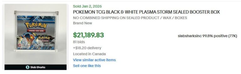 Pokémon-Karten-Top-Verkäufe-Höchstpreise-Januar-2026-Plasma-Storm-Booster-Box-Display