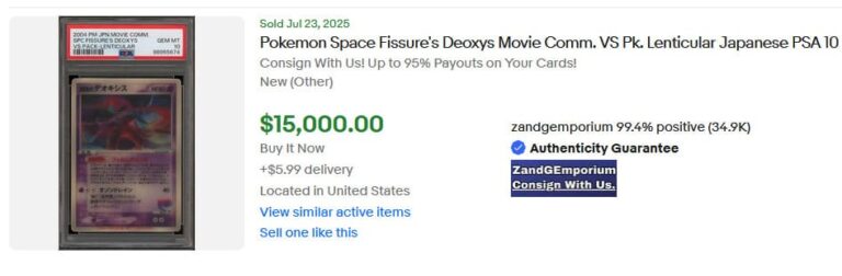 Pokémon-Karten-Top-Verkäufe-Höchstpreise-Juli-2025-Deoxys-Movie-Promo-Lenitcular-PSA-10