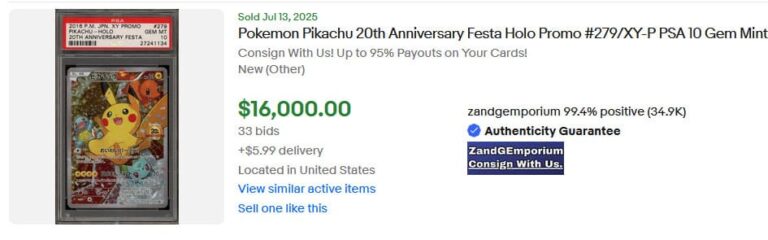Pokémon-Karten-Top-Verkäufe-Höchstpreise-Juli-2025-Pikachu-20th-Anniversary-Battle-Festa-Promo-PSA-10