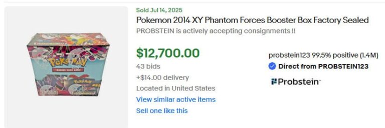 Pokémon-Karten-Top-Verkäufe-Höchstpreise-Juli-2025-XY-Phantom-Forces-Booster-Display