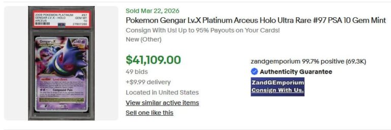 Pokémon-Karten-Top-Verkäufe-Höchstpreise-März-2026-Gengar-LV.X-97-Arceus-PSA-10