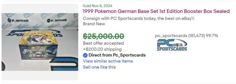 Pokémon-Karten-Top-Verkäufe-Höchstpreise-November-2024-Basis-Set-Display