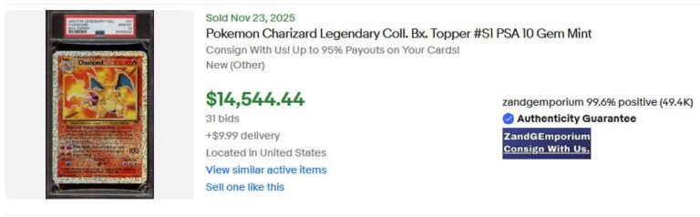 Pokémon-Karten-Top-Verkäufe-Höchstpreise-November-2025-Charizard-S1-Box-Topper-Legendary-Collection-PSA-10