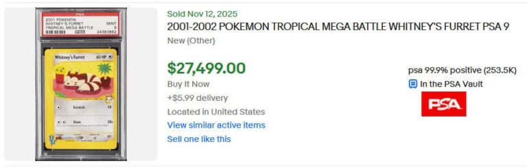 Pokémon-Karten-Top-Verkäufe-Höchstpreise-November-2025-Whitneys-Furret-Tropical-Mega-Battle