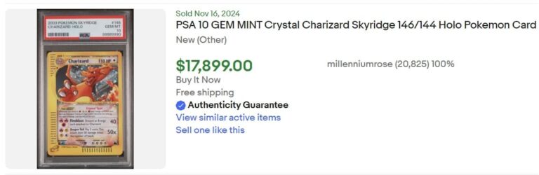 Pokémon-Karten-Top-Verkäufe-Höchstpreise-November-Dezember-2024-Crystal-Charizard-PSA-10