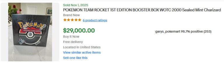 Pokémon-Karten-Top-Verkäufe-Höchstpreise-Novemberr-2025-Team-Rocket-Booster-Display