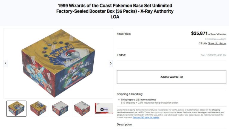 Pokémon-Karten-Top-Verkäufe-Höchstpreise-Oktober-2025-Base-Set-Booster-Display