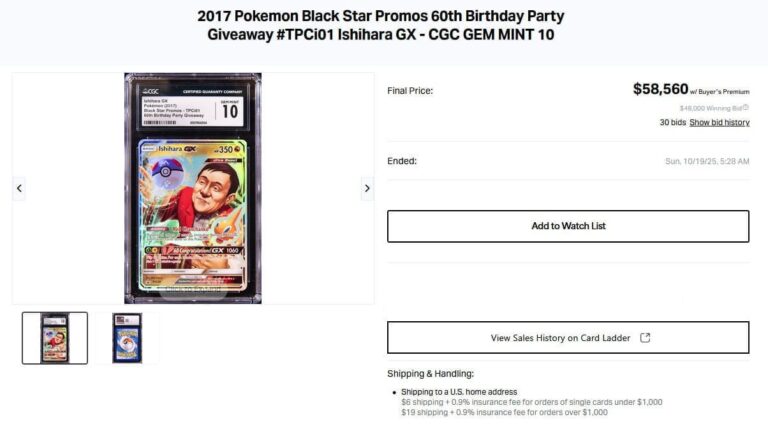 Pokémon-Karten-Top-Verkäufe-Höchstpreise-Oktober-2025-Ishihara-GX-Promo-CGC-10-1