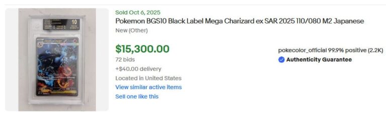 Pokémon-Karten-Top-Verkäufe-Höchstpreise-Oktober-2025-Mega-Charizard-Glurak-ex-110-Inferno-X-BGS-10-Black-Label