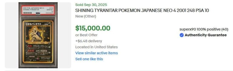 Pokémon-Karten-Top-Verkäufe-Höchstpreise-Oktober-2025-Shining-Tyranitar-Schimmerndes-Despotar-Japan-PSA-10