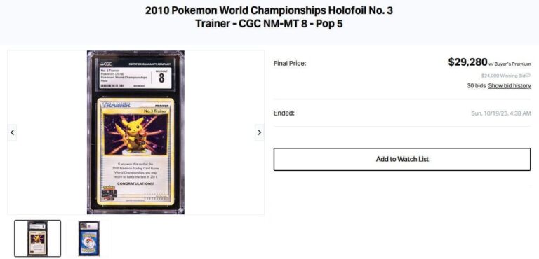 Pokémon-Karten-Top-Verkäufe-Höchstpreise-Oktober-2025-World-Championships-Trophy-2010-No.3-Trainer-CGC-8-neu