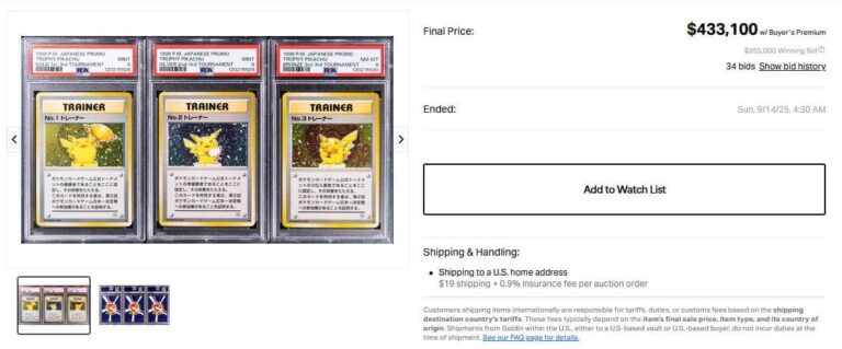 Pokémon-Karten-Top-Verkäufe-Höchstpreise-September-2025-Trophy-Pikachu-1998-Set-PSA