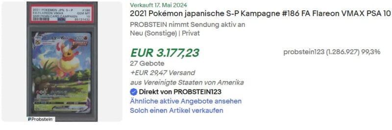 Pokémon-Karten-Top-Verkäufe-Mai-2024-Flareon-VMAX