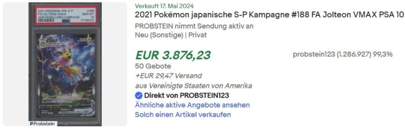 Pokémon-Karten-Top-Verkäufe-Mai-2024-Jolteon-VMAX