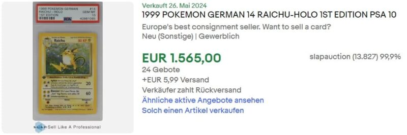 Pokémon-Karten-Top-Verkäufe-Mai-2024-Raichu-Basis-Set
