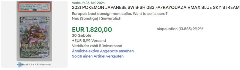 Pokémon-Karten-Top-Verkäufe-Mai-2024-Rayquaza-VMAX