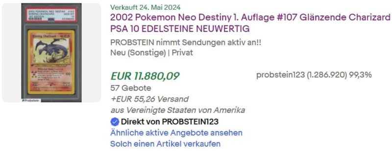 Pokémon-Karten-Top-Verkäufe-Mai-2024-Shining-Charizard-Neo-Destiny-PSA-10