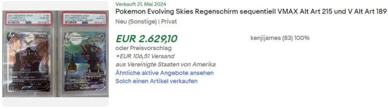 Pokémon-Karten-Top-Verkäufe-Mai-2024-Umbreon-V-VMAX-Evolvin-Skies