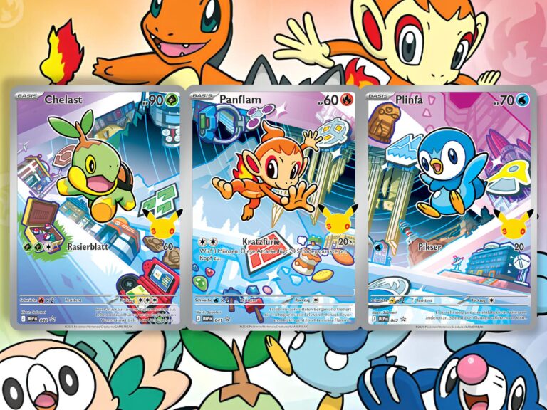 Pokemon-Karten-Verbundene-Illustrationen-Bisasam-Glumanda-Schiggy-30.Jubiläum-30th-Anniversary-Promo-TCG-Sammelkartenspiel-1