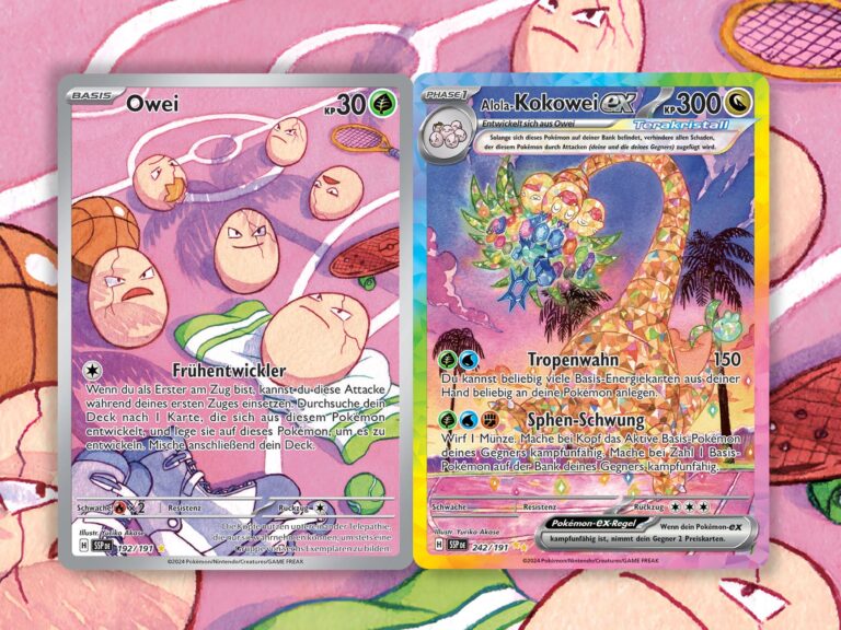 Pokemon-Karten-Verbundene-Illustrationen-Owei-Alola-Kokowei-ex-Stürmische-Funkenl-TCG-Sammelkartenspiel