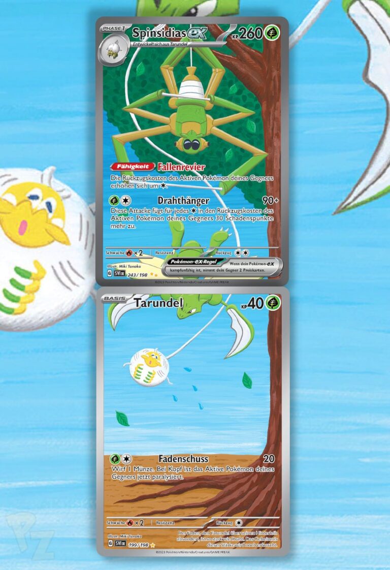 Pokemon-Karten-Verbundene-Illustrationen-Spinsidias-Tanrundel-Karmesin-Purpur-TCG-Sammelkartenspiel