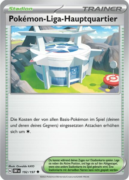 Pokémon-Liga-Hauptquartier_192-197_OBF_Obsidianflammen_Obsidian-Flames_Pokémon-Karte_Deutsch