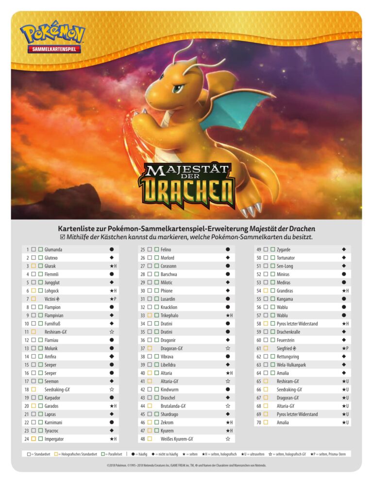 Pokémon-Majestät-der-Drachen-Kartenliste-Checkliste