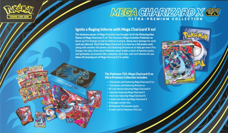Pokémon-Mega-Charizard-X-ex-Ultra-Premium-Collection-Kollektion-Box-Englisch-2025-Contents-Back