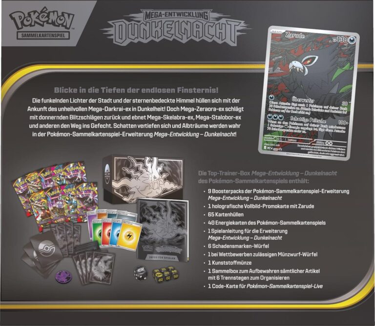 Pokémon-Mega-Entwicklung-Dunkelnacht-Top-Trainer-Box-Deutsch-TCG-Sammelkartenspiel-2026-Mega-Darkrai-ex-Back