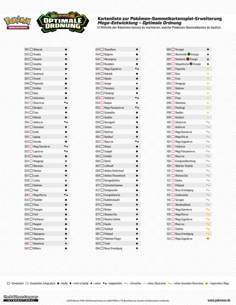 Pokémon-Mega-Entwicklung-Optimale-Ordnung-Kartenliste-Checkliste-PDF-TCG