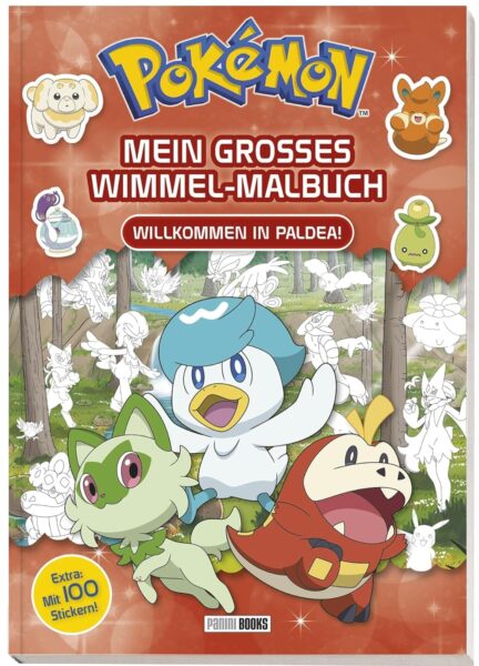 Pokémon-Mein-Großes-Wimmel-Malbuch-Paldea-Buch-Bücher-Panini