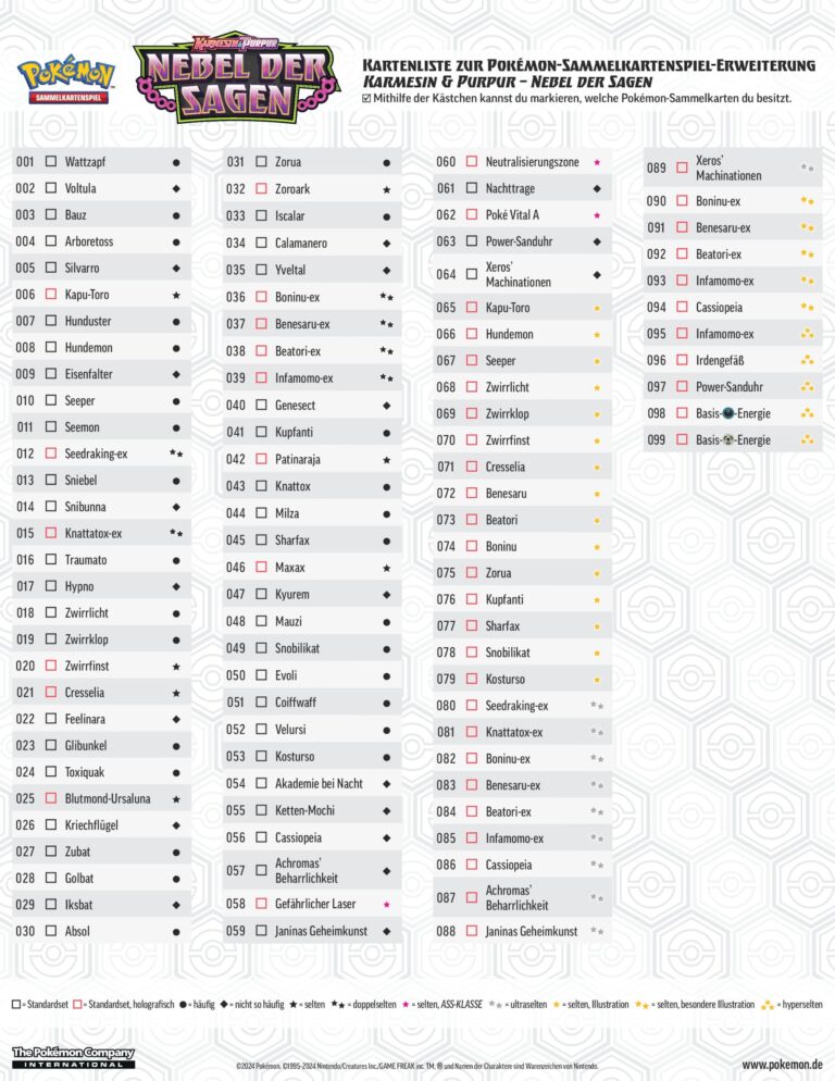 Pokémon-Nebel-der-Sagen-Kartenliste-Checkliste