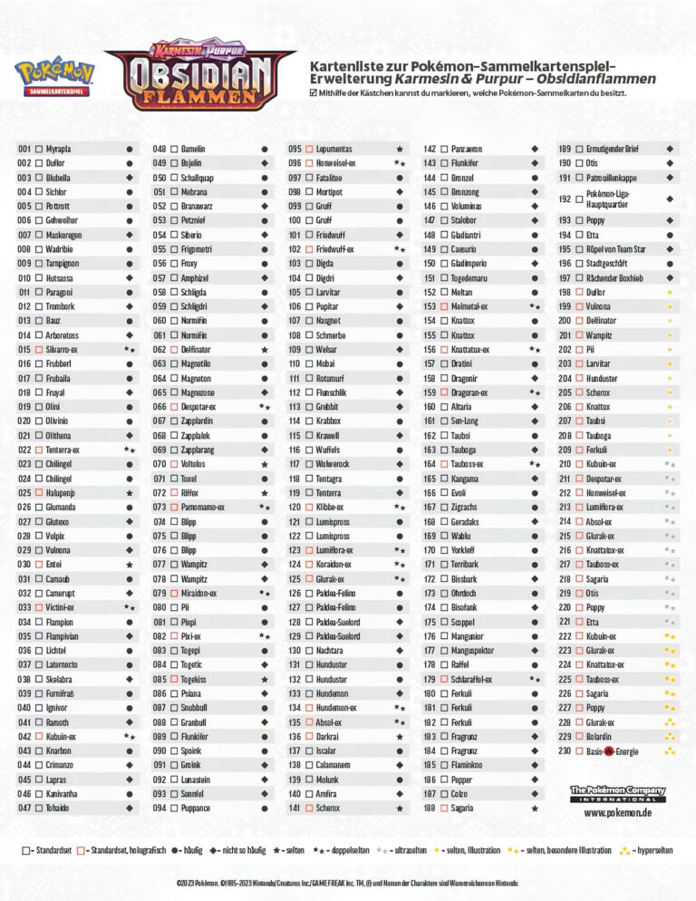 Pokemon-Obsidianflammen-Obsidian-Flames-Kartenliste-Checkliste