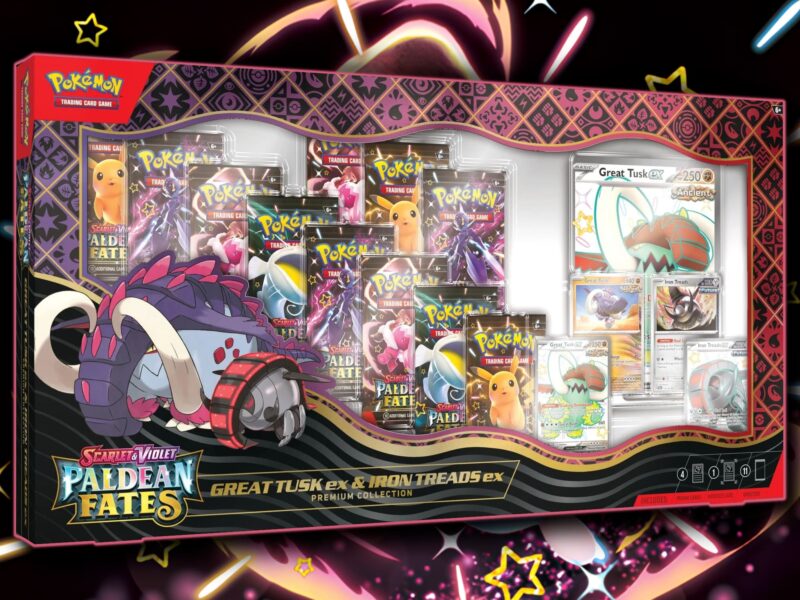 Pokémon-Paldean-Fates-Paldeas-Schicksale-Great-Tusk-ex-Iron-Treads-ex-Premium-Collection-Kollektion-Box-2025
