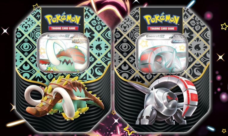 Pokémon-Paldeas-Schicksale-Tin-Boxen-Riesenzahn-ex-Eisenrad-ex