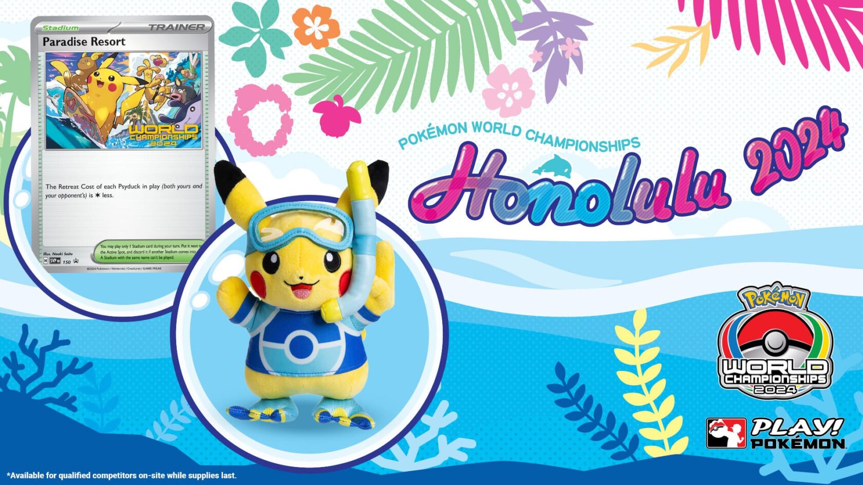 Pokémon-Paradise-Resort_World-Championships-2024_Promo-Plush_Plüschtier_Pikachu_Honulu