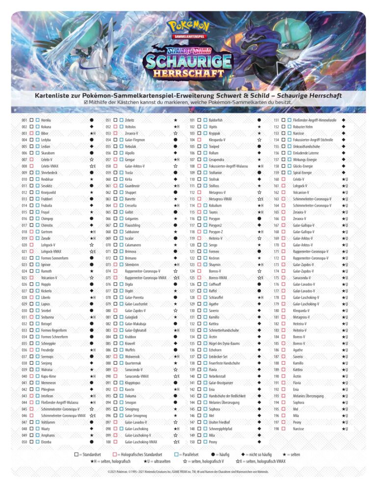 Pokémon-Schaurige-Herrschaft-Kartenliste