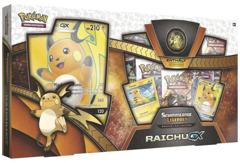 Pokémon-Schimmernde-Legenden-Raichu-GX-Spezial-Kollektion-Box-Deutsch-TCG